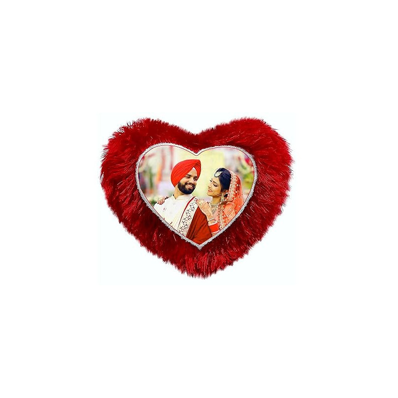 Personalized Heart Shape Fur Cushion - Custom Photo Cushions|Pmprintec