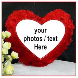 Personalized Heart Shape Fur Cushion - Custom Photo Cushions|Pmprintec