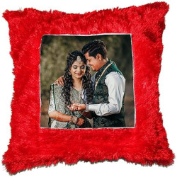 Personalized Square Shape Fur Cushion - Custom Photo Cushion|Pmprintec