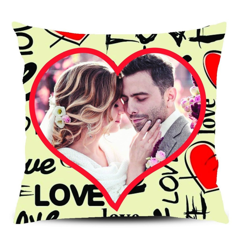 Personalized Cushion with Photo in Heart Shape