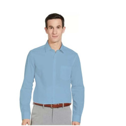 Men s Plain Regular Fit Formal Shemery Shirt - Blue